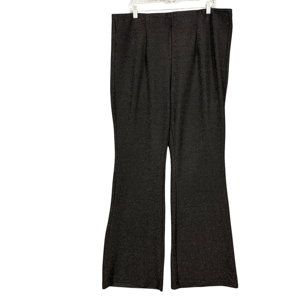 Torrid Hollywood Flare Pants Womens 2X Black Metallic Sparkle High Rise NWT